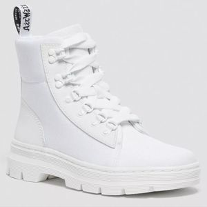 NEARLY NEW Dr. Marten's boots in white, size 7 (men's), 8.5/9 (women's).